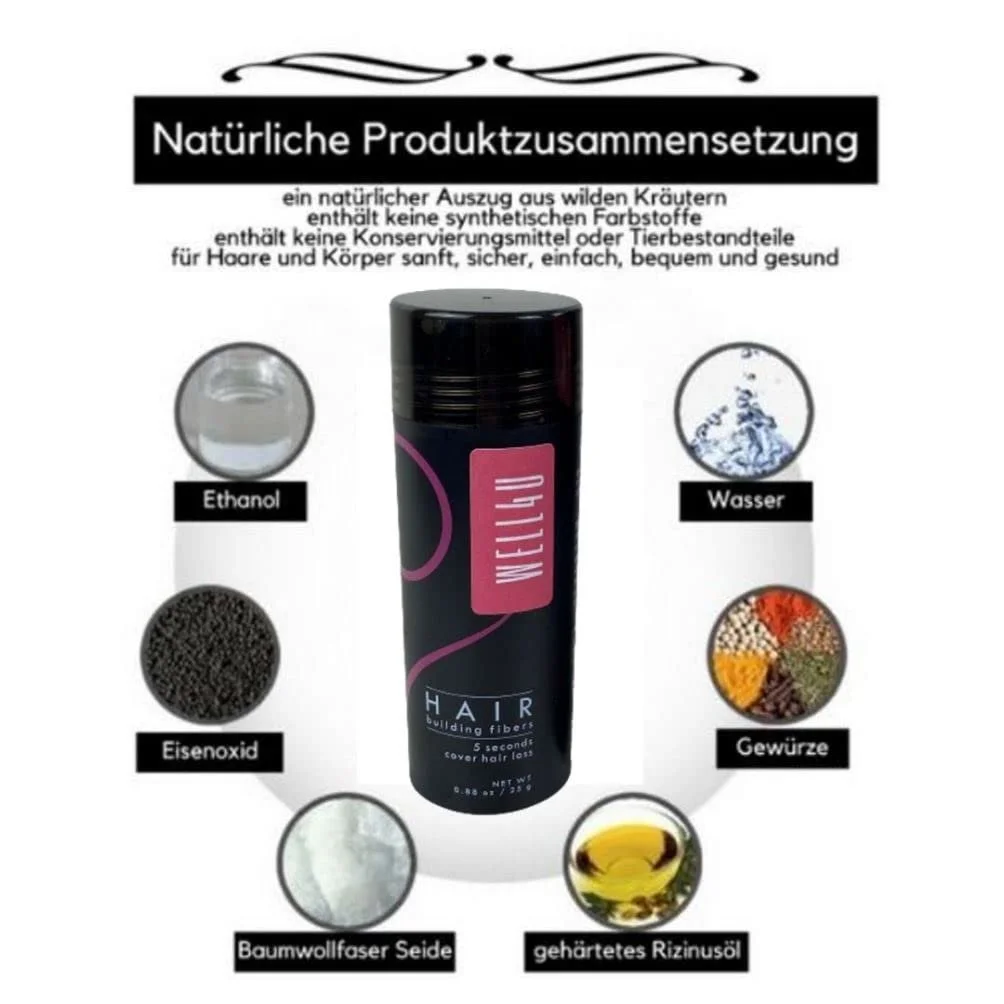 Філер для волосся WELL4U Розсіяне волосся, Тонке волосся, Для потовщення волосся, 10 кольорів, 25 г (Сірий, 25 г), фото №7