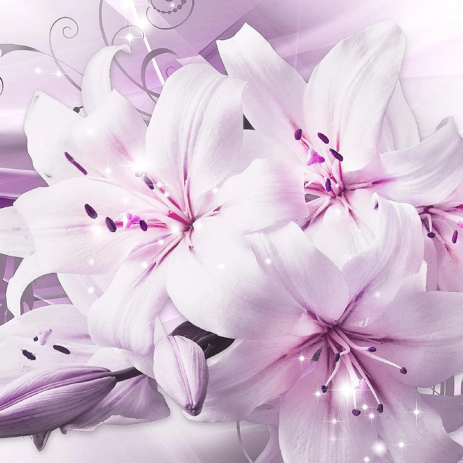 Картина Runa Art Modern Flower Lilies 020142b 4 частини пурпурна, фото №7 Картина Runa Art Modern Flower Lilies 020142b 4 частини пурпурна, фото №7