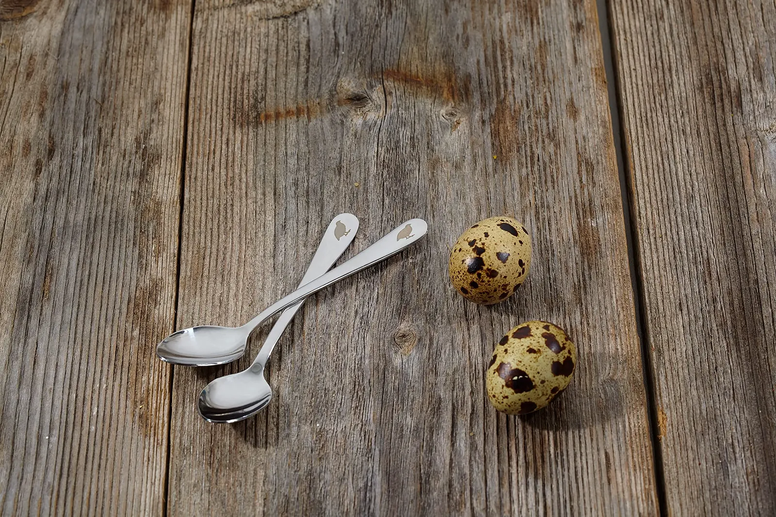 Ложка для перепелиних яєць з гравіюванням 1 штука нержавіюча сталь, фото №2
