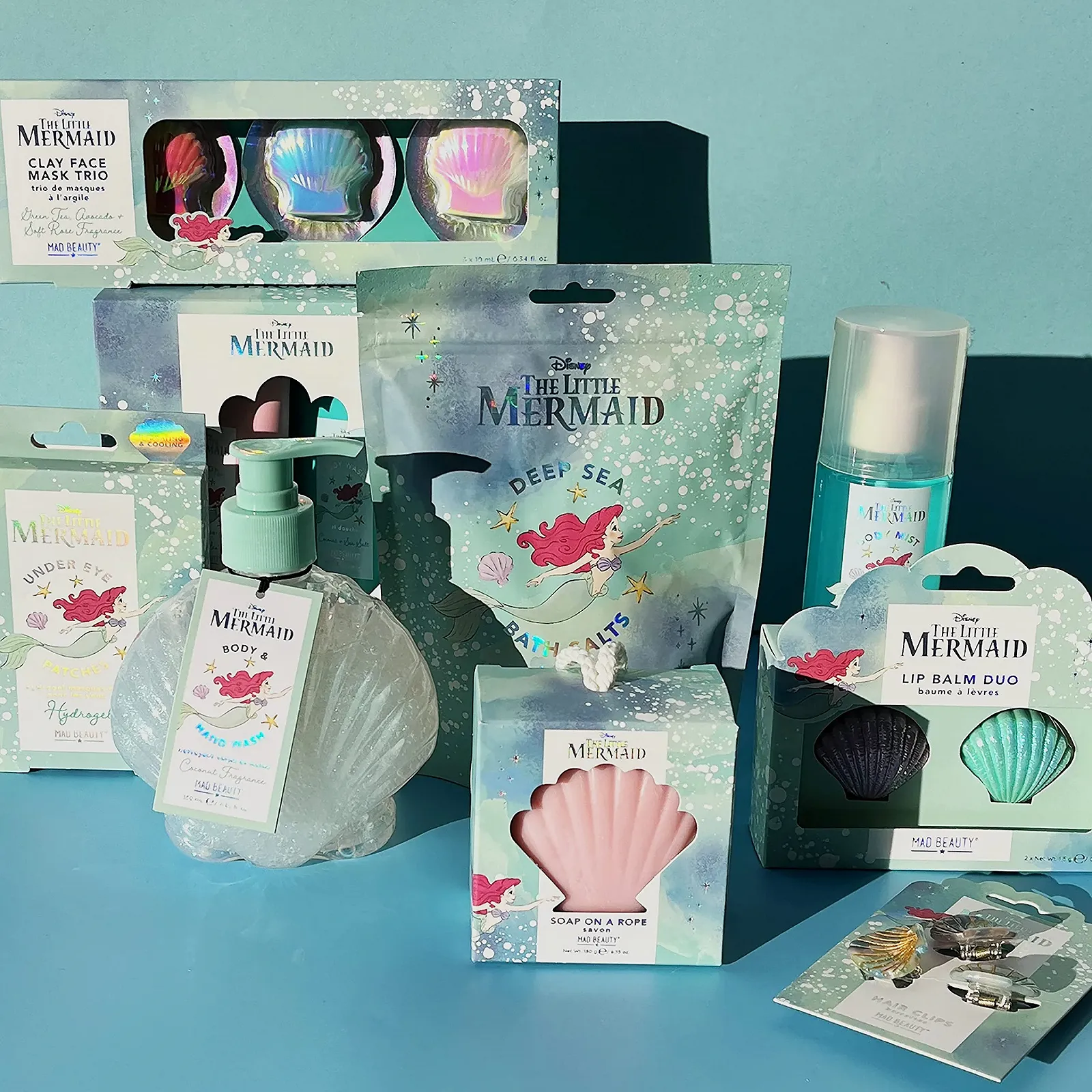 Маска для обличчя Глина MAD Beauty Disney The Little Mermaid Trio Зелений чай, Авокадо та М'яка троянда, фото №5