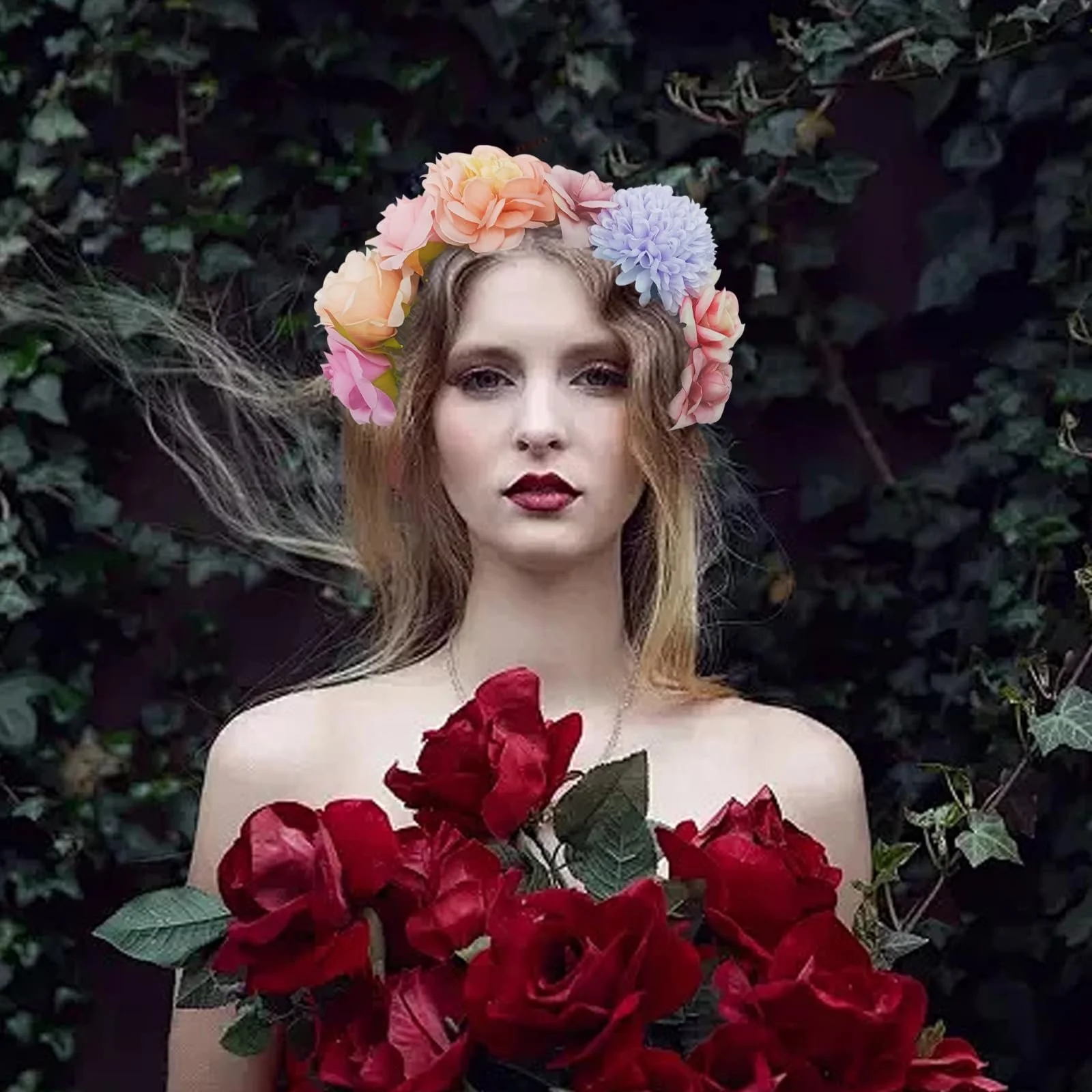 Обруч Квітковий Різнокольорові Квіти, фото №3