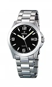 Мужские аналоговые кварцевые часы Festina F16376/4, серебристо-черный, браслет - Фото 1