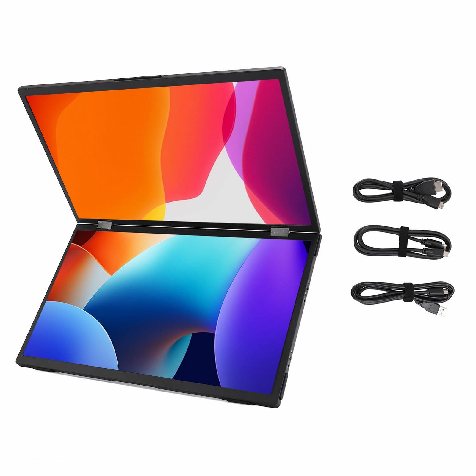 Двойной дисплей Laptop 15.6 дюймов 1080P FHD IPS складной портативный с подставкой 360° Flip USB C, фото №7