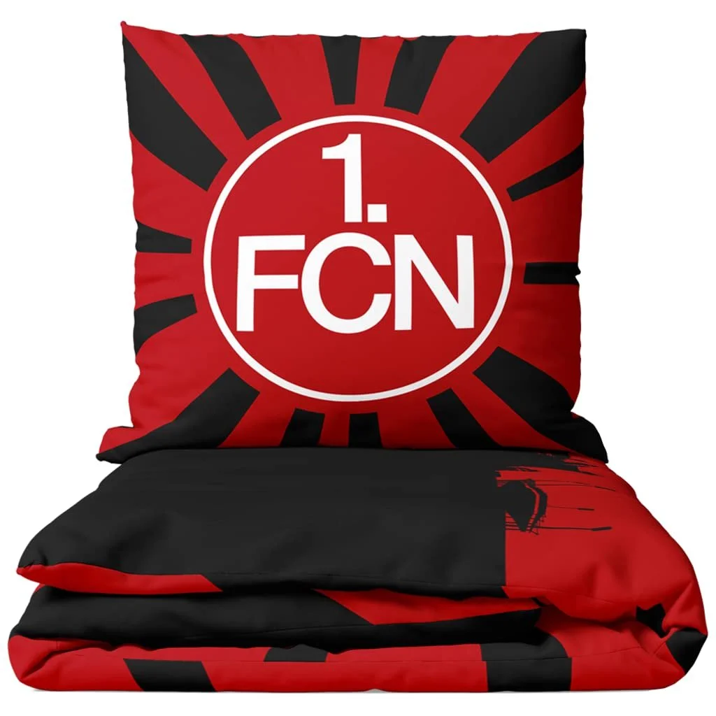 Постільна білизна 1. FC Nürnberg Sun Skyline 135 x 200 см 100% бавовна Червоно-чорно-білий, фото №2