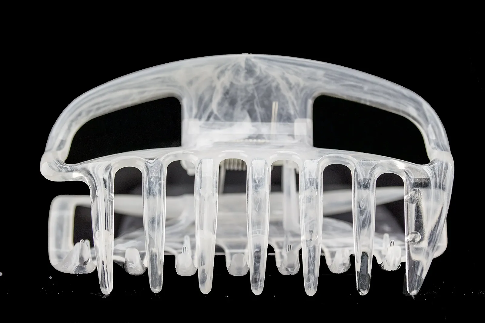 Заколка для волос большая с открытыми сторонами WeLoveBeads, около 10 см, белая, фото №4 Заколка для волос большая с открытыми сторонами WeLoveBeads, около 10 см, белая, фото №4