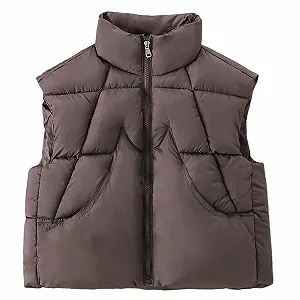 Жилет стеганый Generisch Легкий зимний для мальчиков Безрукавки Пальто Милый жилет-пуховик со стоячим воротником Теплый зимний жилет для школы для спорта на открытом воздухе - Фото 1