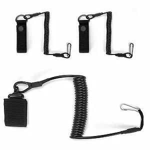 Брелок Paracord тактичний спіральний з карабіном чорний, Набір 3 шт. - Фото 1