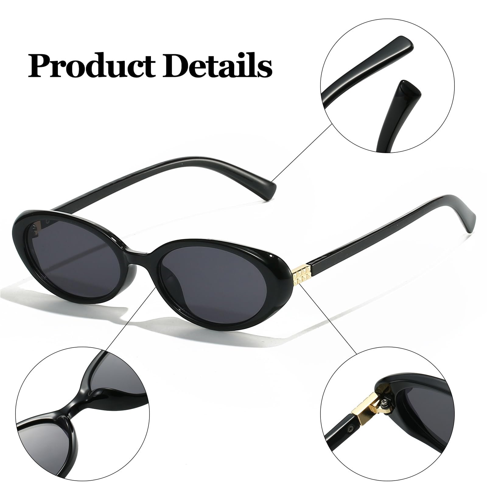 Сонцезахисні Окуляри LJCZKA Ретро Овальні Жіночі 90-х, фото №4