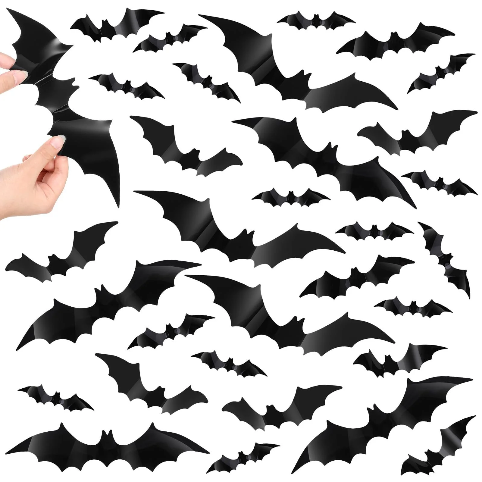 Набір наклейок на стіну Halloween 3D Bat 96 шт. 5 розмірів Black, фото №3 Набір наклейок на стіну Halloween 3D Bat 96 шт. 5 розмірів Black, фото №3