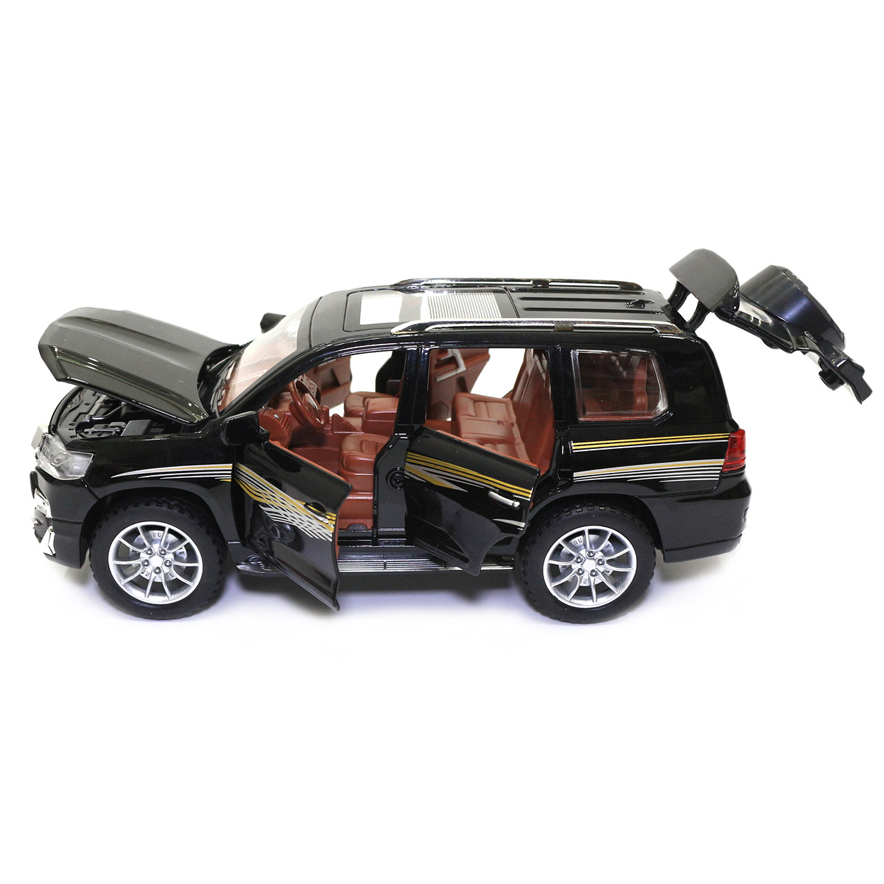 Машинка металлическая Toyota Prado AutoExpert Тойота Прадо джип черный звук свет 21*9*10 см (GT-9147), фото №6