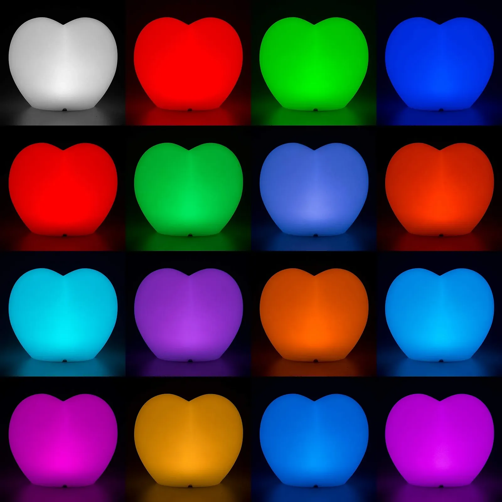 LED настільна лампа Heart акумуляторна з пультом ДУ та зміною кольорів 17 x 20 см, фото №2