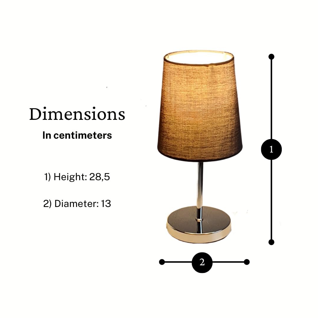 Настольная лампа LED 27.5 см 3 Вт Тканевый абажур Серая коническая, фото №2