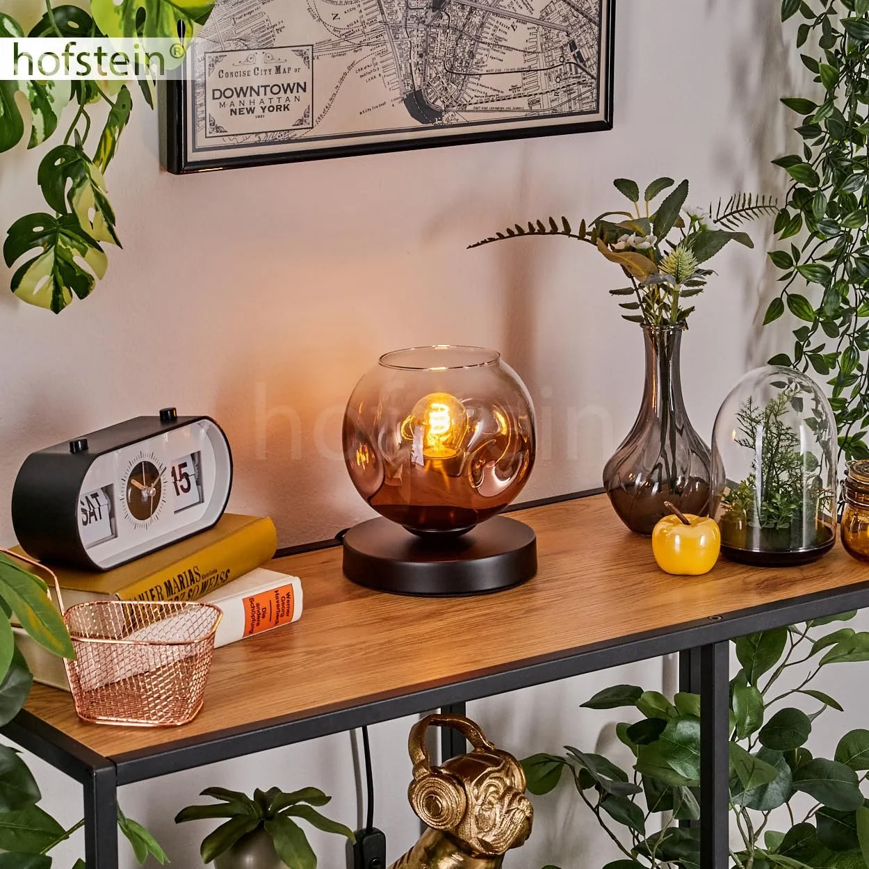 Настільна лампа Ripoll Метал/Скло 15 см 1 x E27 Чорний/Мідний/Прозорий, фото №8