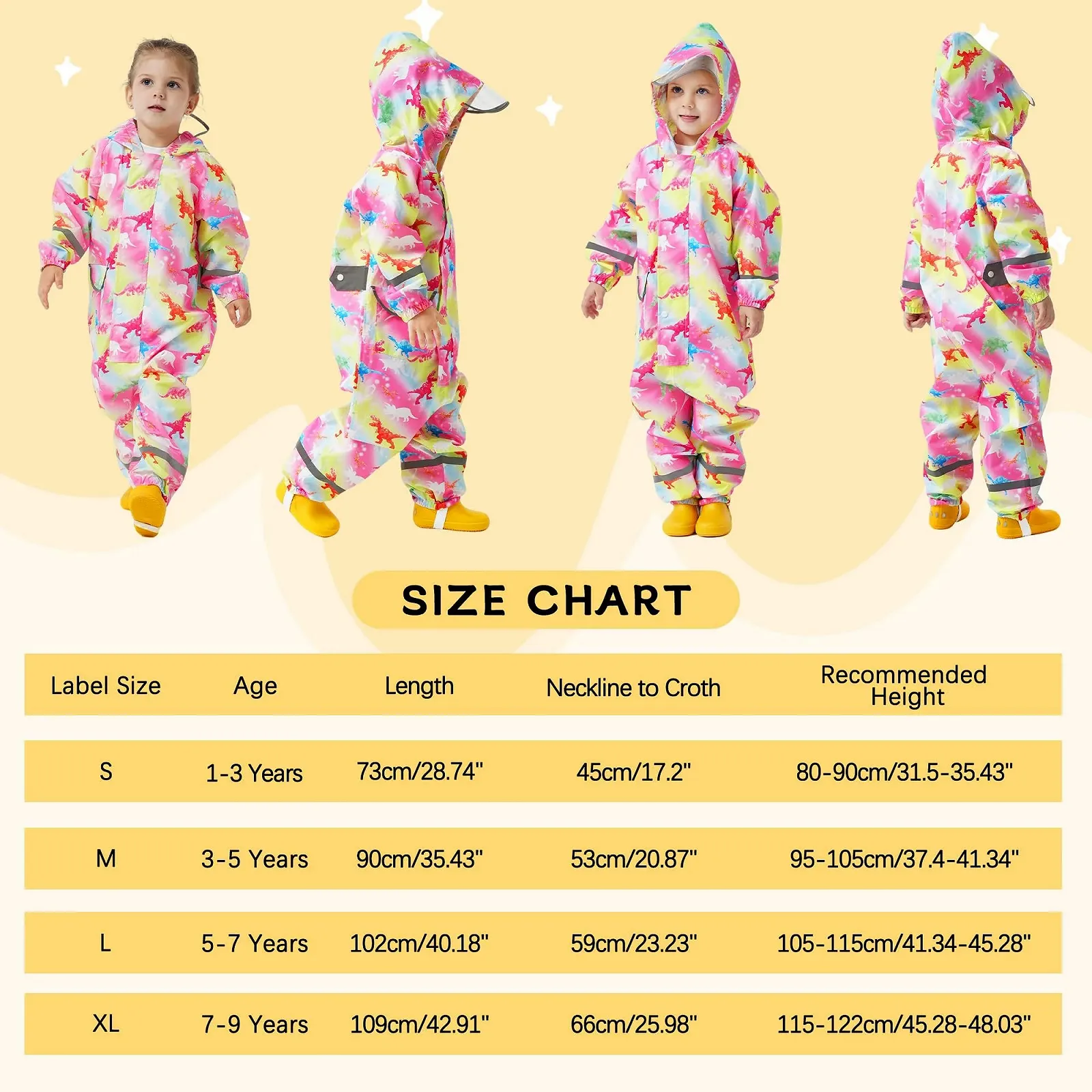 Дитячий дощовий комбінезон FILOWA, водонепроникний комбінезон від бруду з капюшоном, фото №6