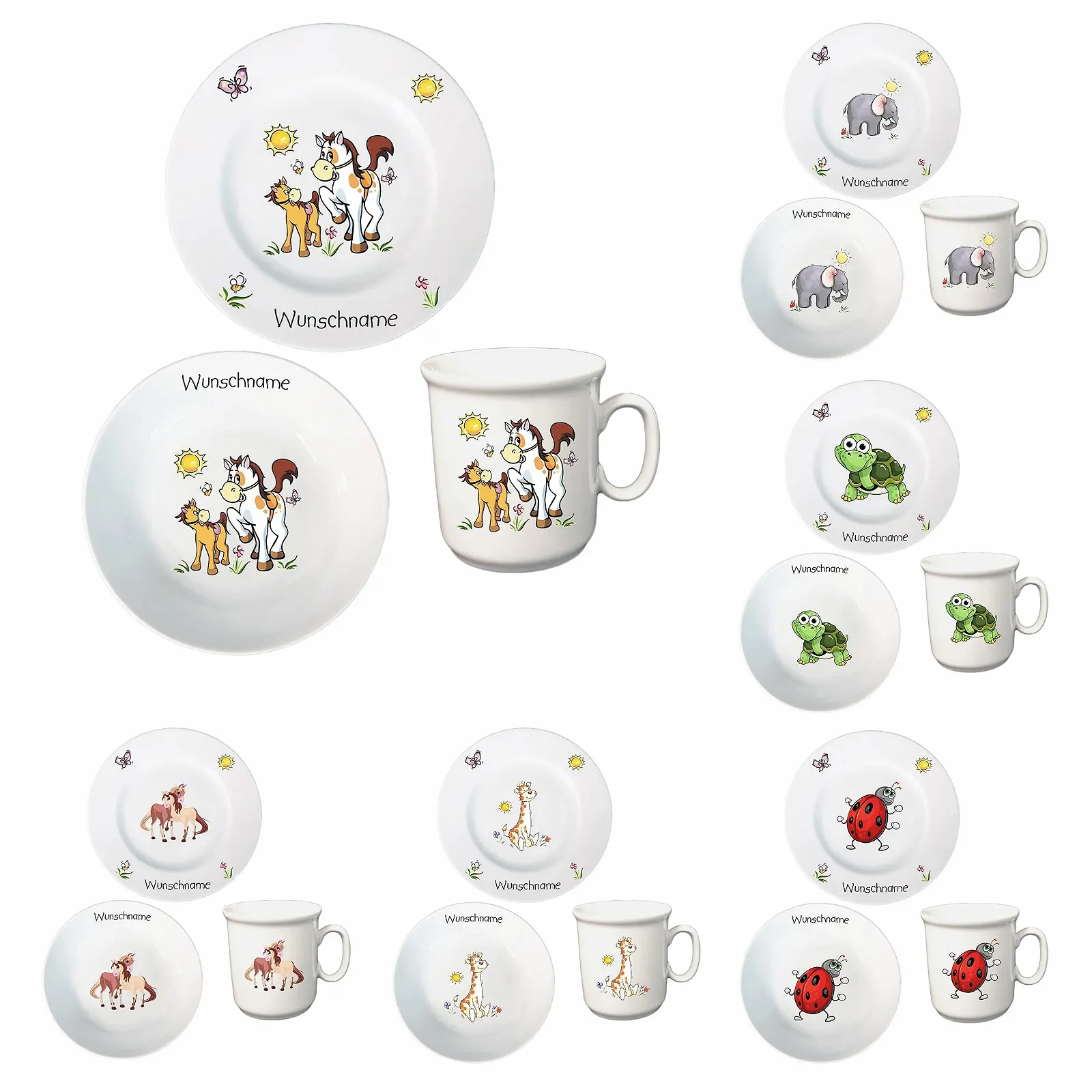 Детский Набор Посуды Персонализированный 3 предмета Фарфоровая, фото №1 Детский Набор Посуды Персонализированный 3 предмета Фарфоровая, фото №1