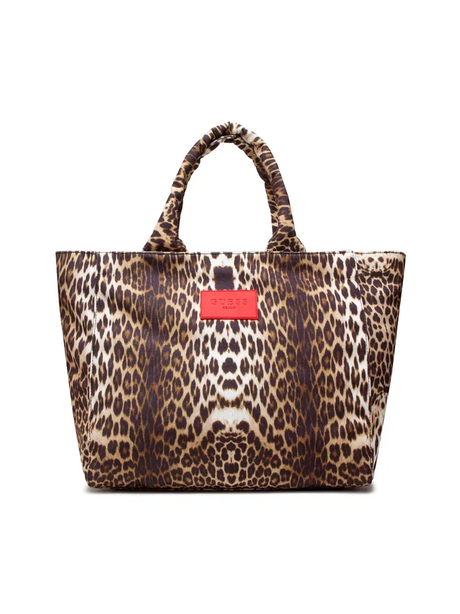 Пляжна сумка GUESS / З полотна / З принтом / Коричнева, фото №1