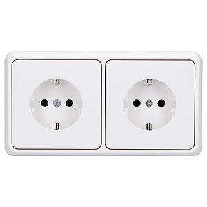 Комплект розеток Jung CD CD1520WW двойной Alpine White - Фото 1