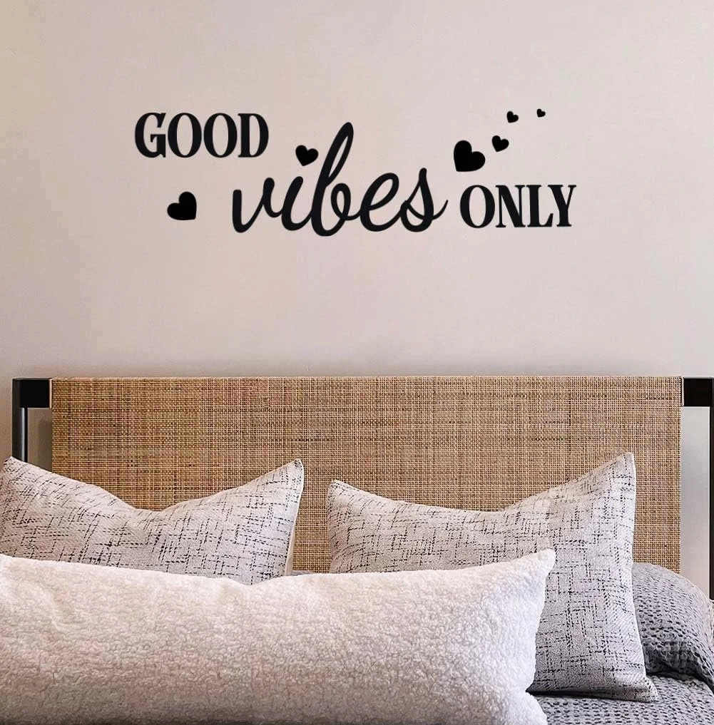 Наклейка на стіну SUPERDANT Good Vibes Only Чорний вініл 54,5 x 17 см Чорний, фото №4