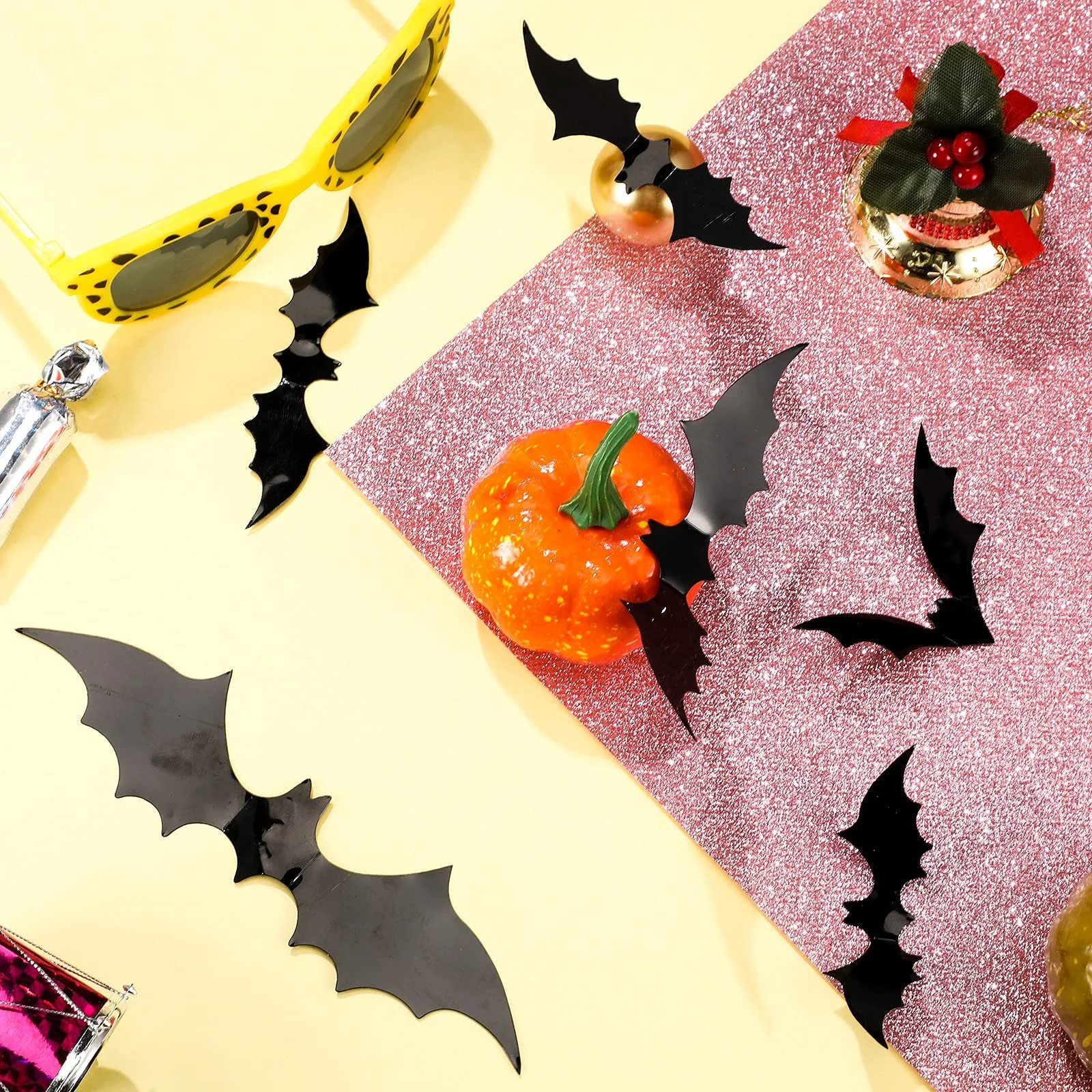 Наклейка на стіну 24 штуки 3D Bat Stickers Хелловін 4 розміри Чорна, фото №5