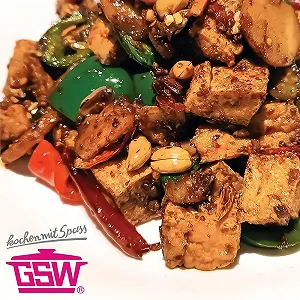 Сковорода-вок GSW Asia 868402 со стеклянной крышкой, диаметр 32 см, серебряная synthetic.ua - Фото 1