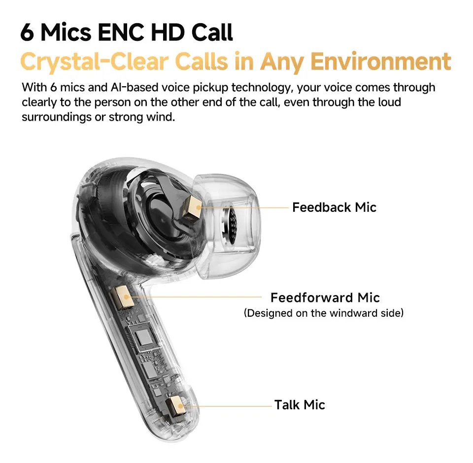 Навушники QCY MeloBuds Pro Hi-Res LDAC Hybrid ANC BT5.3 Black, фото №5