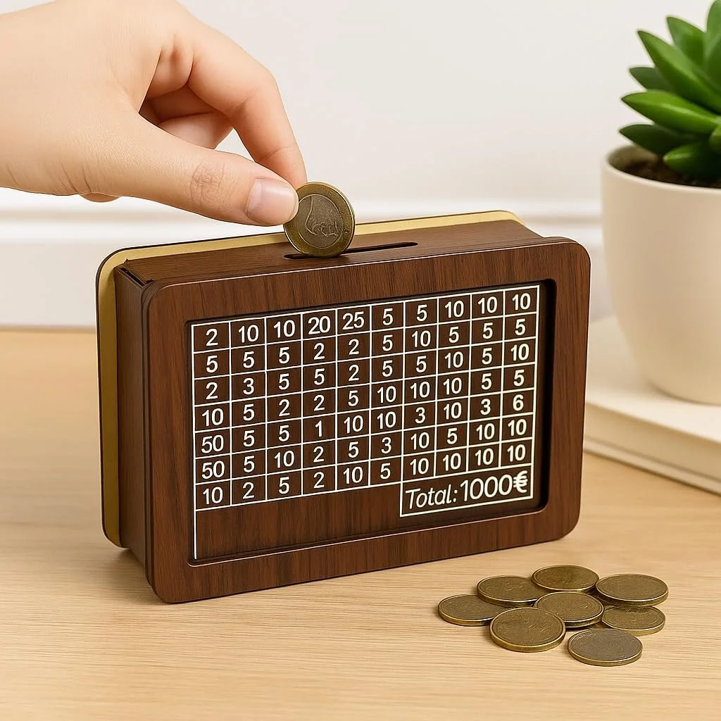 Скарбничка Savings Challenge €1000 Прозора передня панель Luxury Design, фото №2