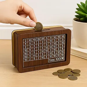 Скарбничка Savings Challenge €1000 Прозора передня панель Luxury Design synthetic.ua - Фото 1