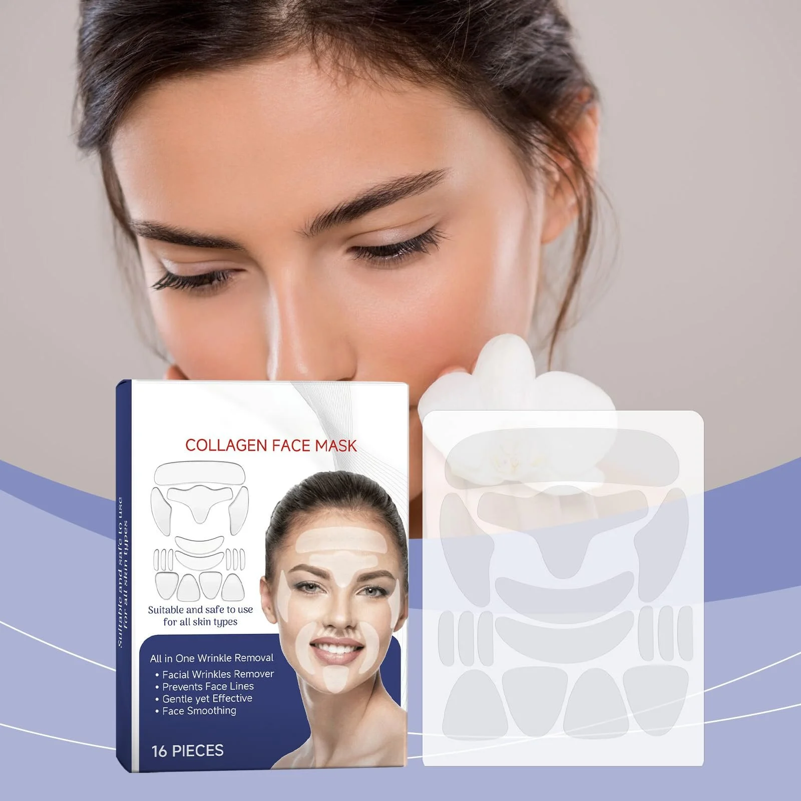 Смужки для видалення зморшок на обличчі 32 штуки Силіконові наклейки проти зморшок, фото №6 Смужки для видалення зморшок на обличчі 32 штуки Силіконові наклейки проти зморшок, фото №6