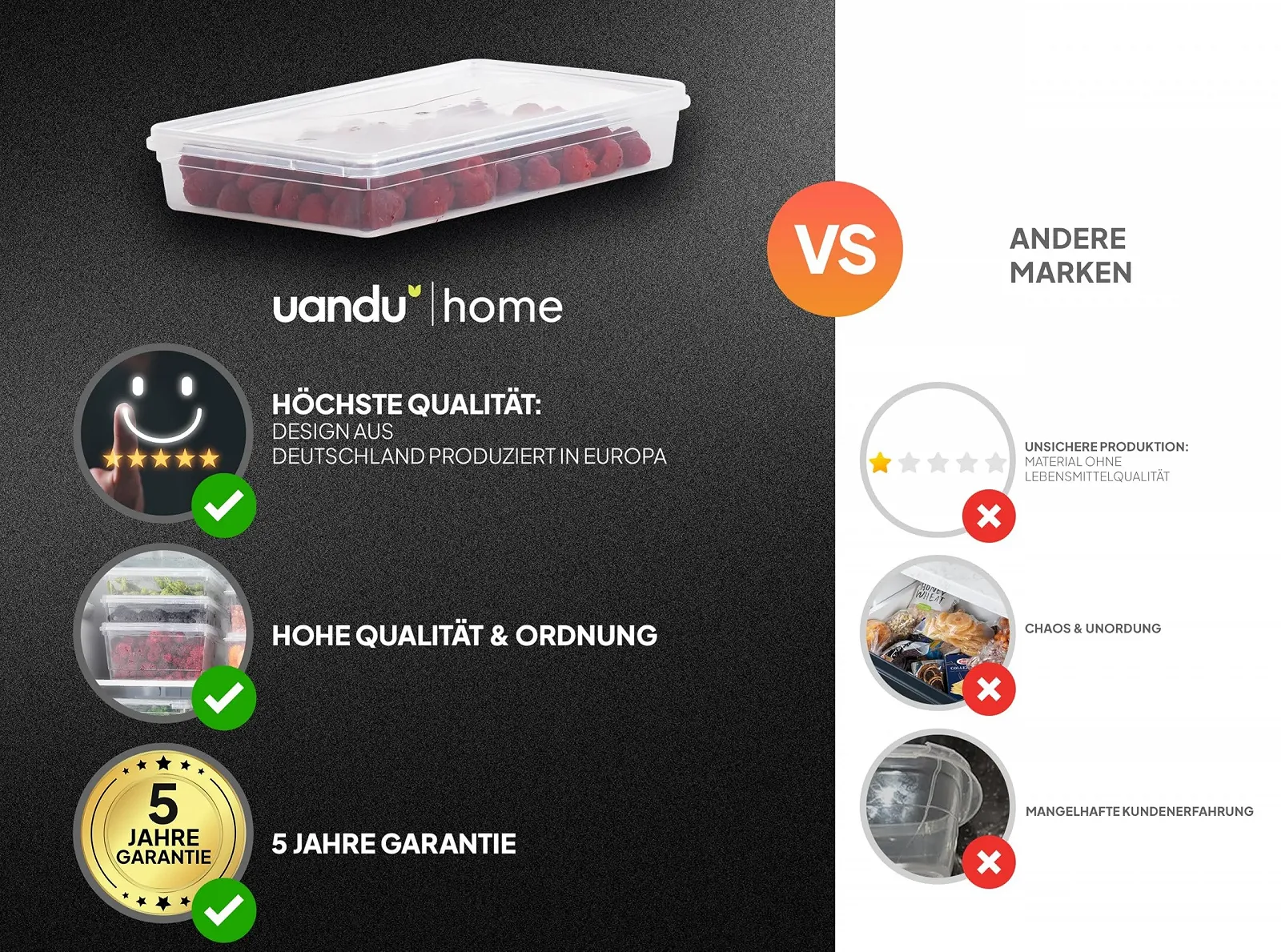 Набір контейнерів для заморожування uandu 10 x 1 л BPA-Free, фото №4