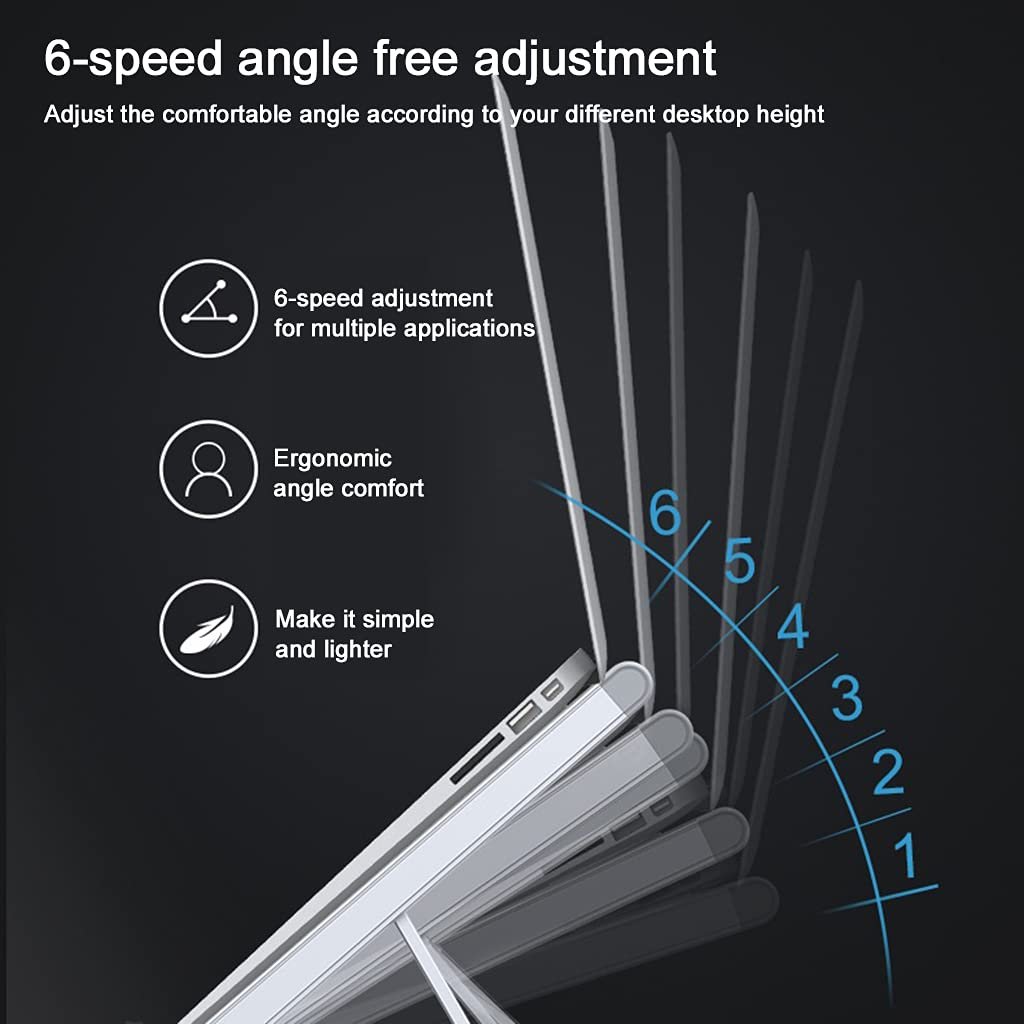 Подставка для настольного ПК алюминиевая охлаждающая нескользящая регулируемая для ноутбука портативная, фото №7