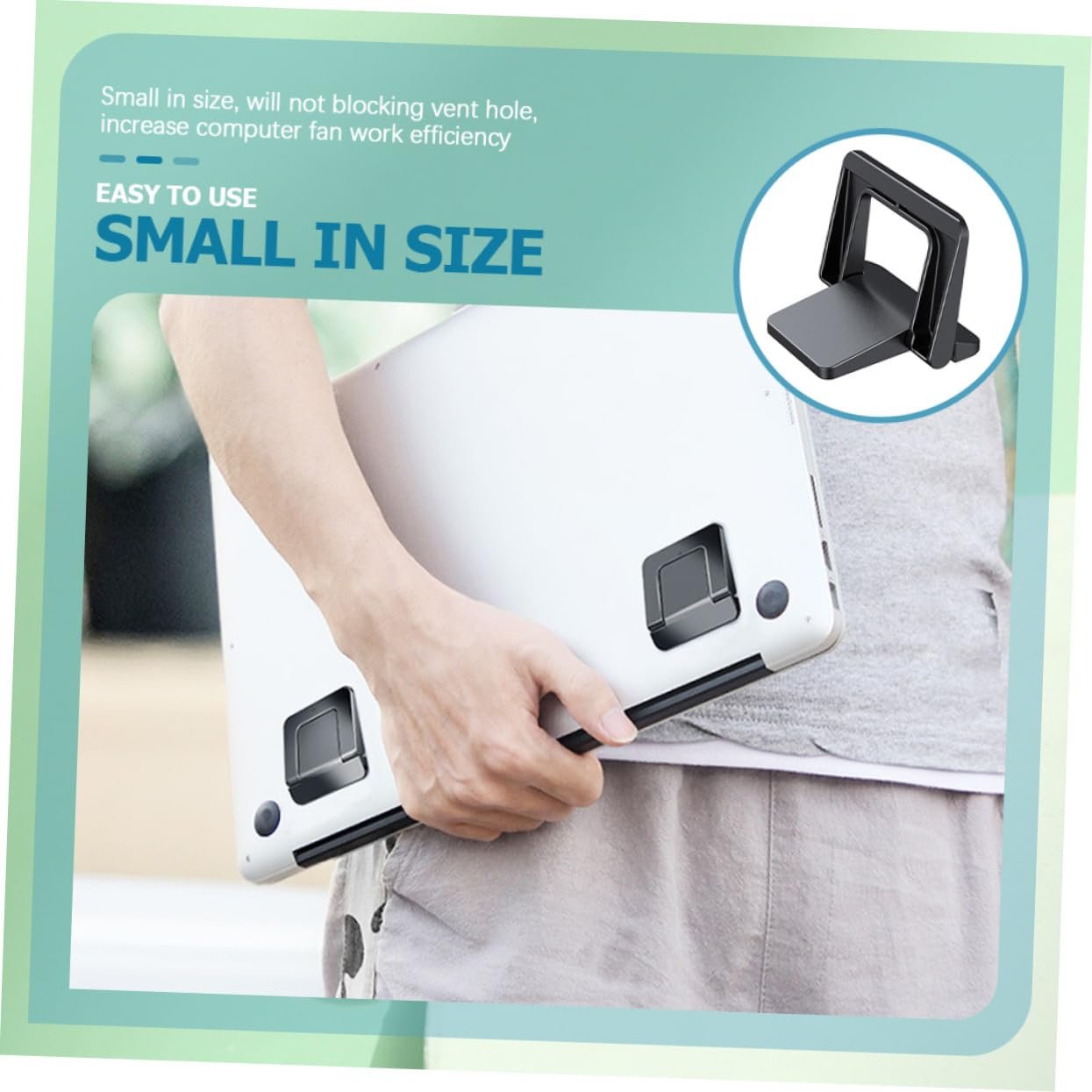 Подставка для ноутбука Toddmomy складная из PC материала, эргономичная подставка для ноутбука с улучшенной циркуляцией воздуха, стабильная треугольная структура, портативная и компактная для стола, фото №5 Подставка для ноутбука Toddmomy складная из PC материала, эргономичная подставка для ноутбука с улучшенной циркуляцией воздуха, стабильная треугольная структура, портативная и компактная для стола, фото №5