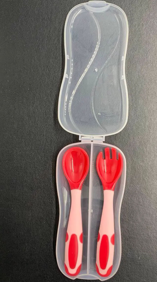Набір дитячих вожж-холодників 2Life з підкладками слюнявчик силиконова та ложка-вілка Рожевий (n-1947), фото №7