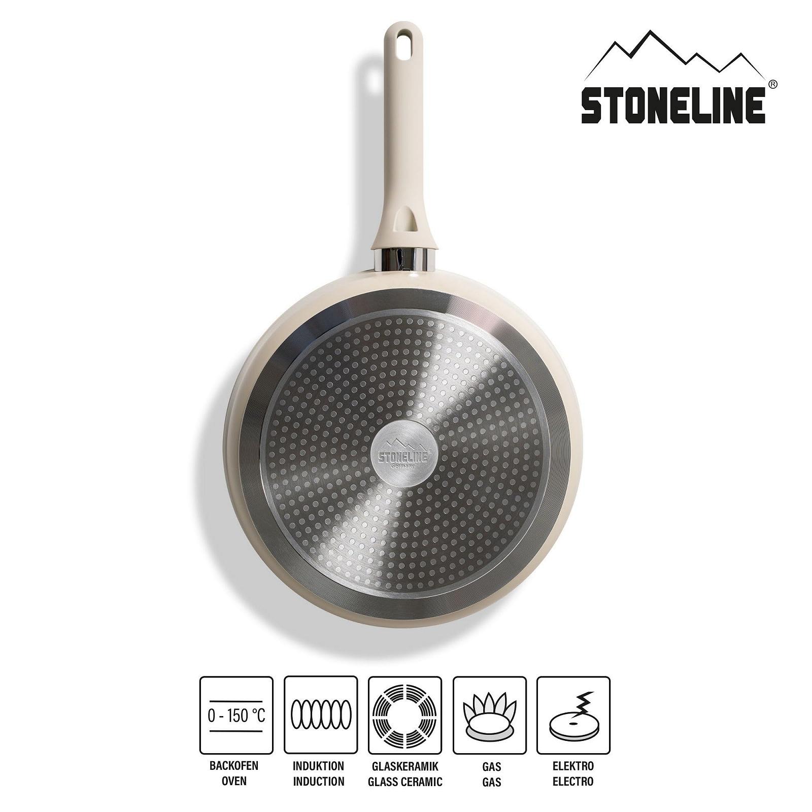 Сотейник STONELINE Cream 28 см Высокий Борт Литой Алюминий Покрыт Реальными Каменными Частицами Подходит для Духовки и Индукции, фото №2