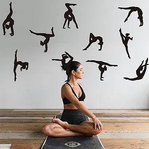 Наклейка на стіну SUPERDANT Gymnastics Pose самоклеюча вінілова DIY Black White - Фото 1