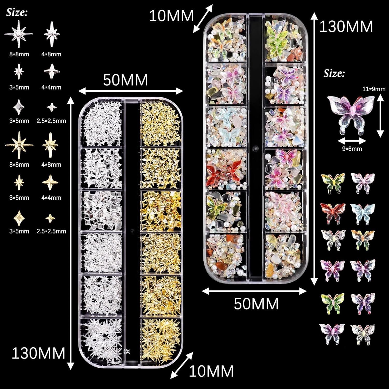 Икра для ногтей, 2 коробки, золотая и серебряная икра, стразы с ручкой и пинцетом, белые бежевые микро-шарики для декорирования ногтей, фото №4