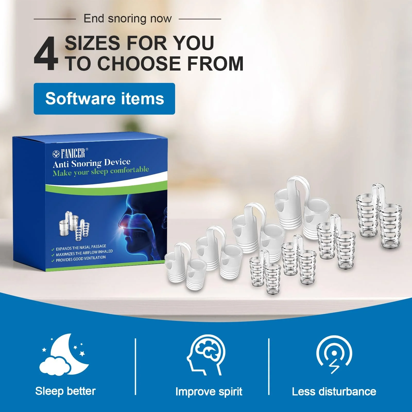 Кліпси проти хропіння (8 шт. в упаковці), для носа, силіконова, фото №3