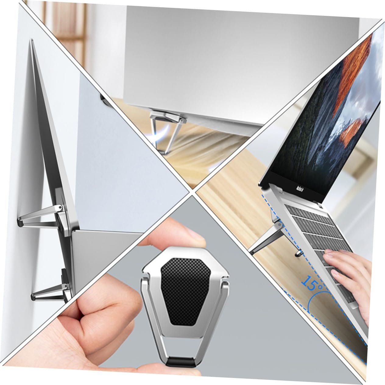 Підставка для ноутбука NUOBESTY, регульована по висоті, портативна, складана - 2 шт., фото №5