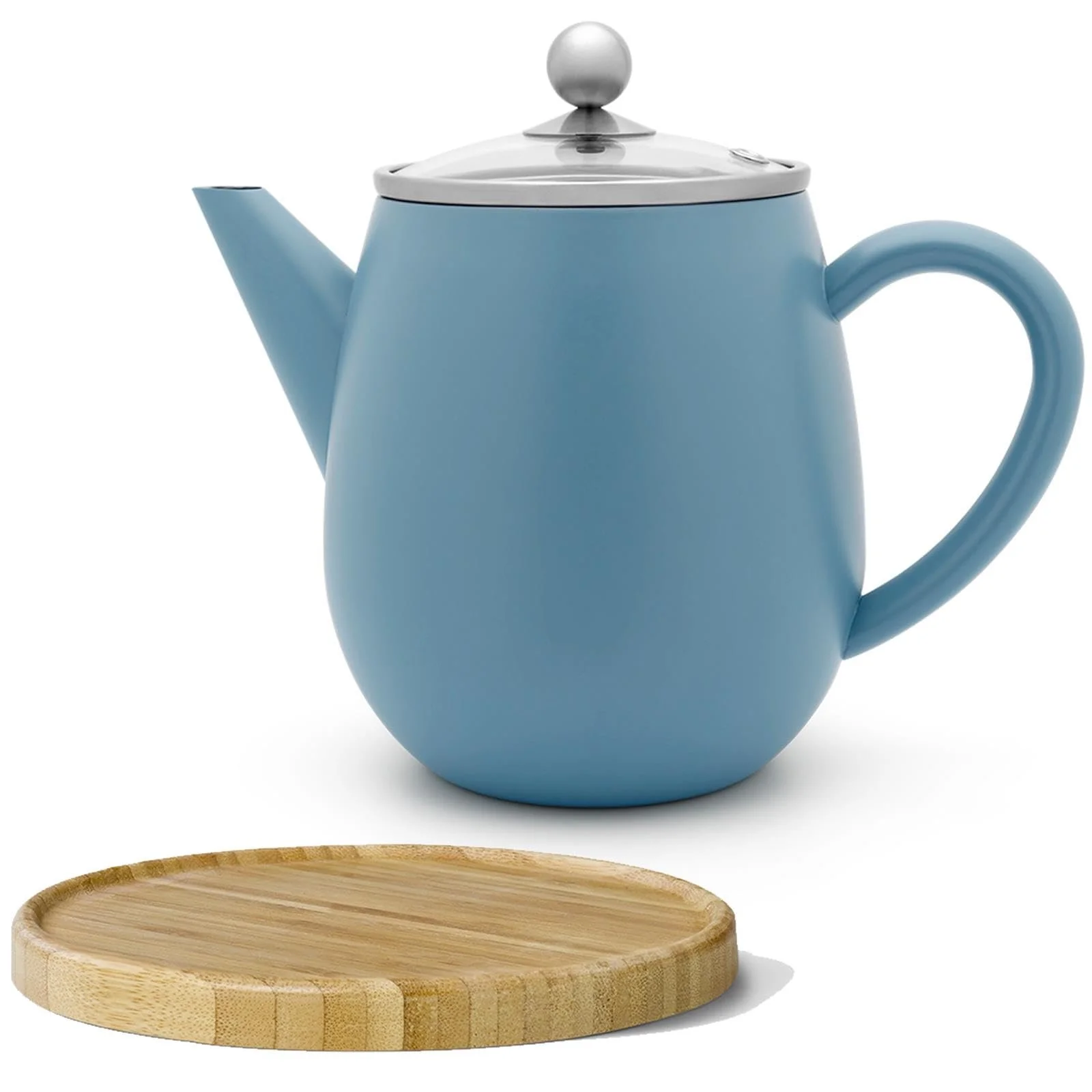 Чайник з подвійними стінками 1.1 Літра - Синій Ізольований Набір, фото №1