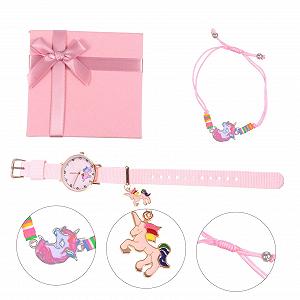 Часы LIFKOME Unicorn для девочек, с браслетом Unicorn, кварцевые часы, наручные часы, аксессуары, розовый synthetic.ua - Фото 1