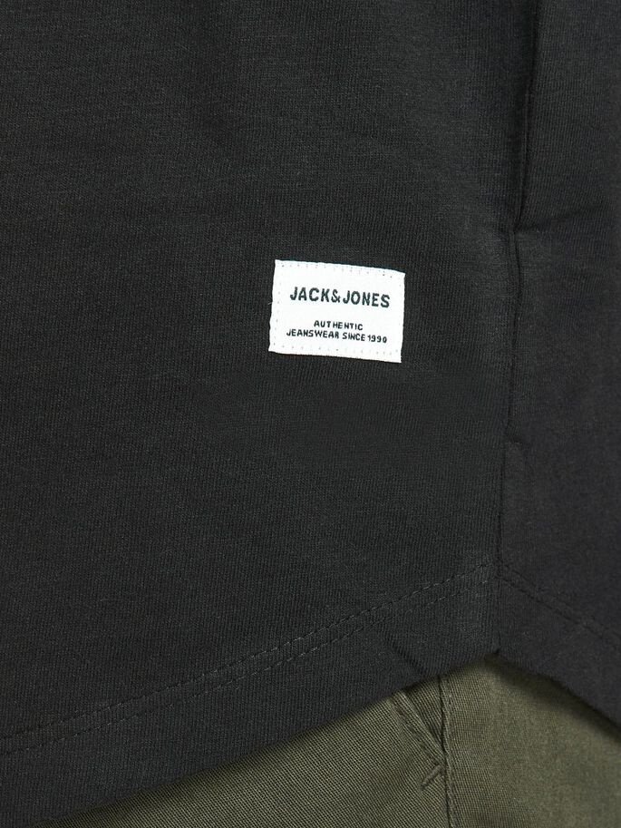 Футболка з довгими рукавами JJENOA TEE O-NECK LS NOOS 12190128--Fit:Relaxed Jack&Jones Чорний M, фото №4