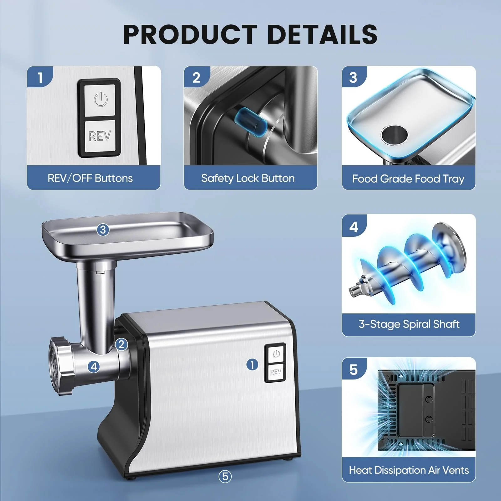 Мясорубка электрическая 3000 W многофункциональная, фото №7 Мясорубка электрическая 3000 W многофункциональная, фото №7