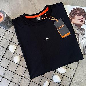 Мужская футболка Boss черная брендовая босс Качественная стильная на лето - Фото 1