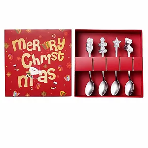 Набір з 4 різдвяних ложок - Фото 1