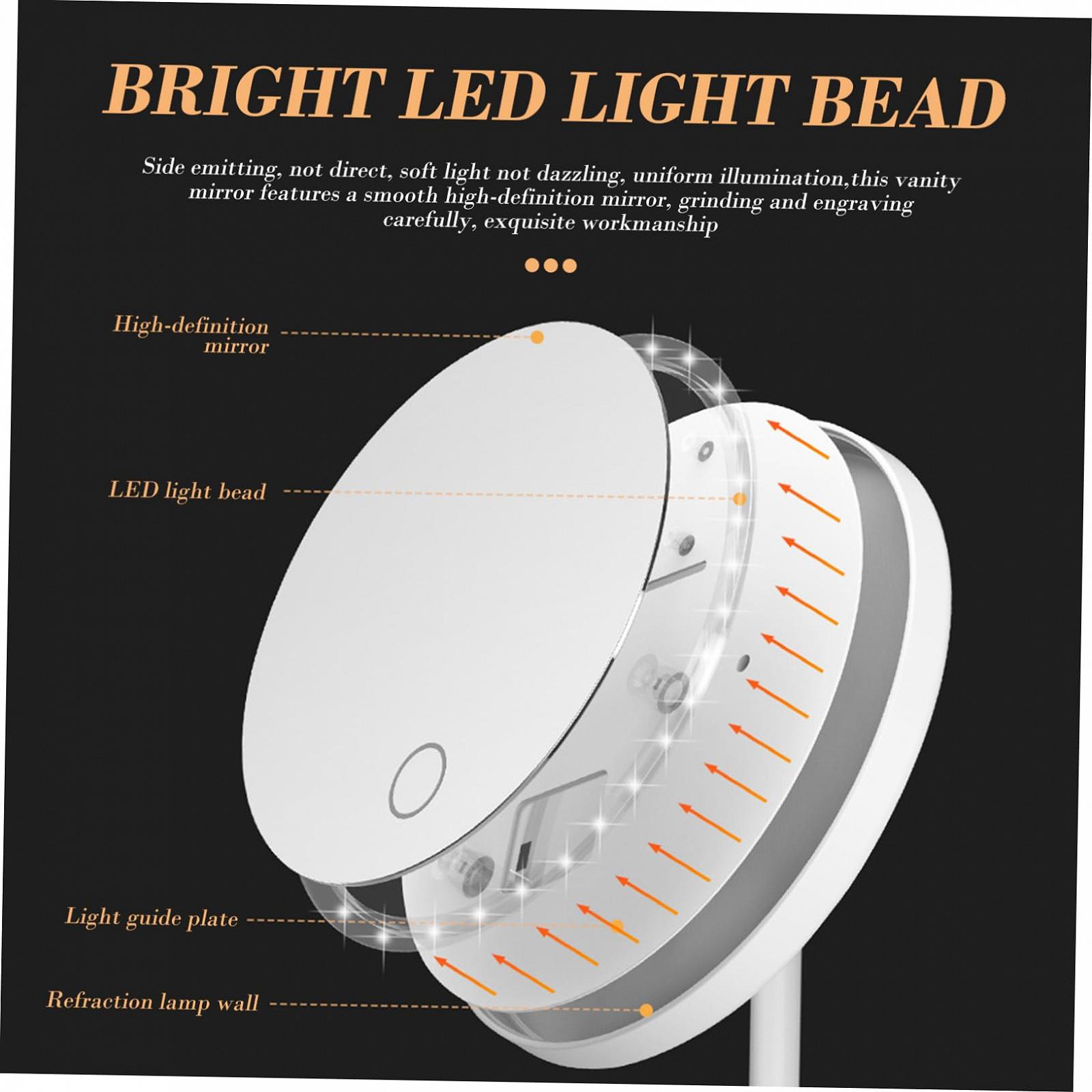 Дзеркало Angoily LED Kosmetikspiegel Tischspiegel PP-Кунстстоф Білий, фото №4 Дзеркало Angoily LED Kosmetikspiegel Tischspiegel PP-Кунстстоф Білий, фото №4