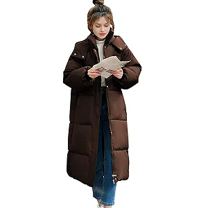 Женская Зимняя Теплая Толстая Длинная Куртка-Парка с Капюшоном - Фото 1