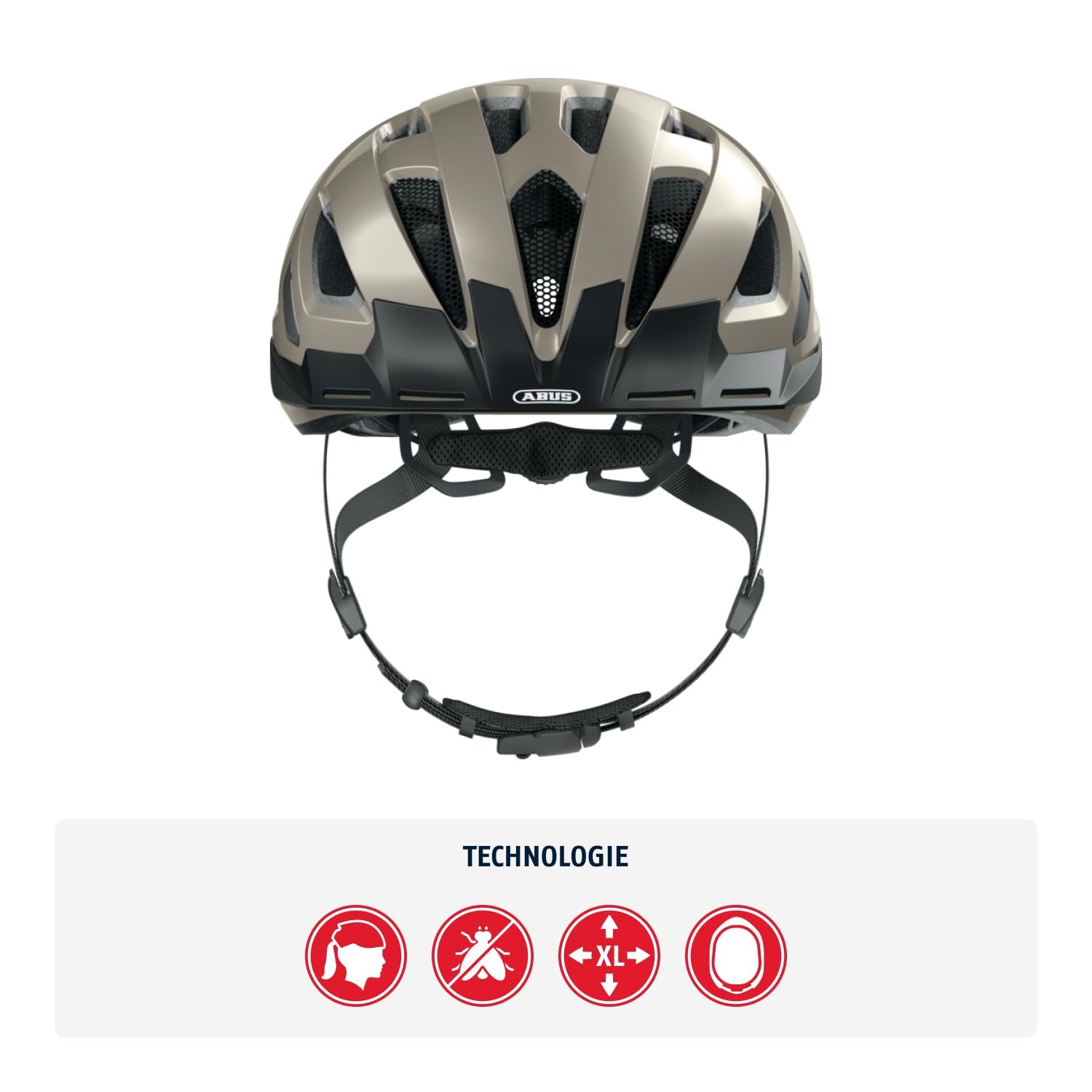 Шлем ABUS Urban-I 3.0, унисекс, для взрослых, городской, велосипедный, со светодиодным задним фонарем, козырьком и магнитной застежкой, серый (Monument Grey), L (56-61 см), фото №2