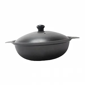 Чугунная кастрюля для запекания с крышкой для тушения, супов, риса и жаркого - Фото 1