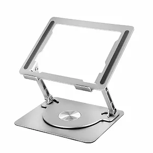 Подставка для ноутбука, держатель для рассеивания тепла, алюминиевый кронштейн с вращением на 360 градусов для ноутбуков и планшетов до 17 дюймов - Фото 1