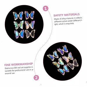 Украшение для ногтей Бабочка Healeved 12 шт. Бриллианты для ногтей Аксессуары для ногтей Хрустальные украшения для ногтей Ювелирные изделия из цинка 3D Украшения Шарм synthetic.ua - Фото 1