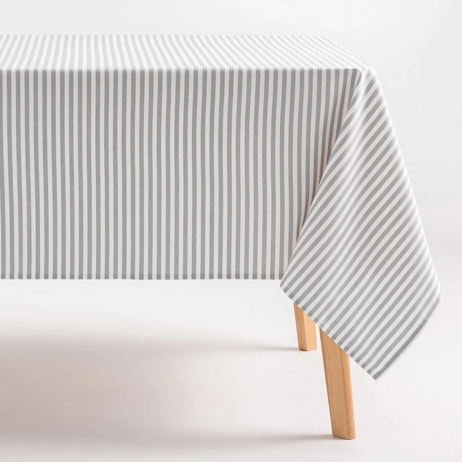 Скатертина GAMUSI прямокутна бавовна 160x300 см Stripe Navy Blue, фото №1
